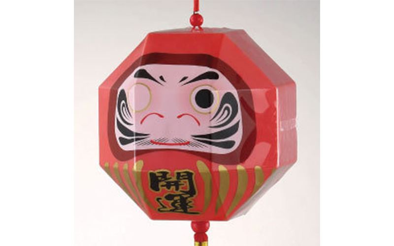 開運達摩燈籠提桿 / 存錢筒（紅色）