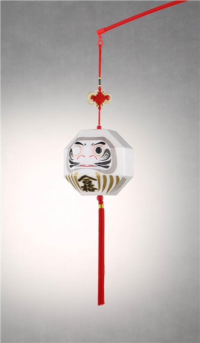 開運達摩燈籠提桿 / 存錢筒（白色）